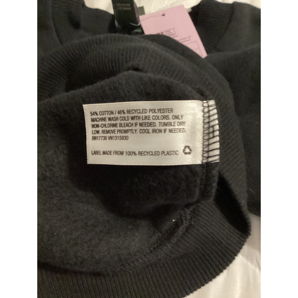 Wild Fable Black Cropped Sweatshirt Fleece Pullover XS 331 11 4242 - Picture 4 of 5